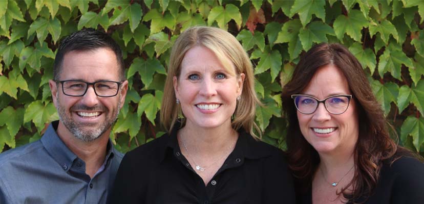 Sean Sorrow, Kristin Hinderliter, and Laurie Long — the Hinderliter Hearing team